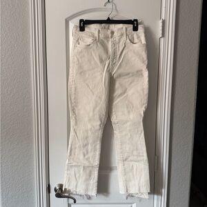 MOTHER Women's Off-White Straight Leg Jeans